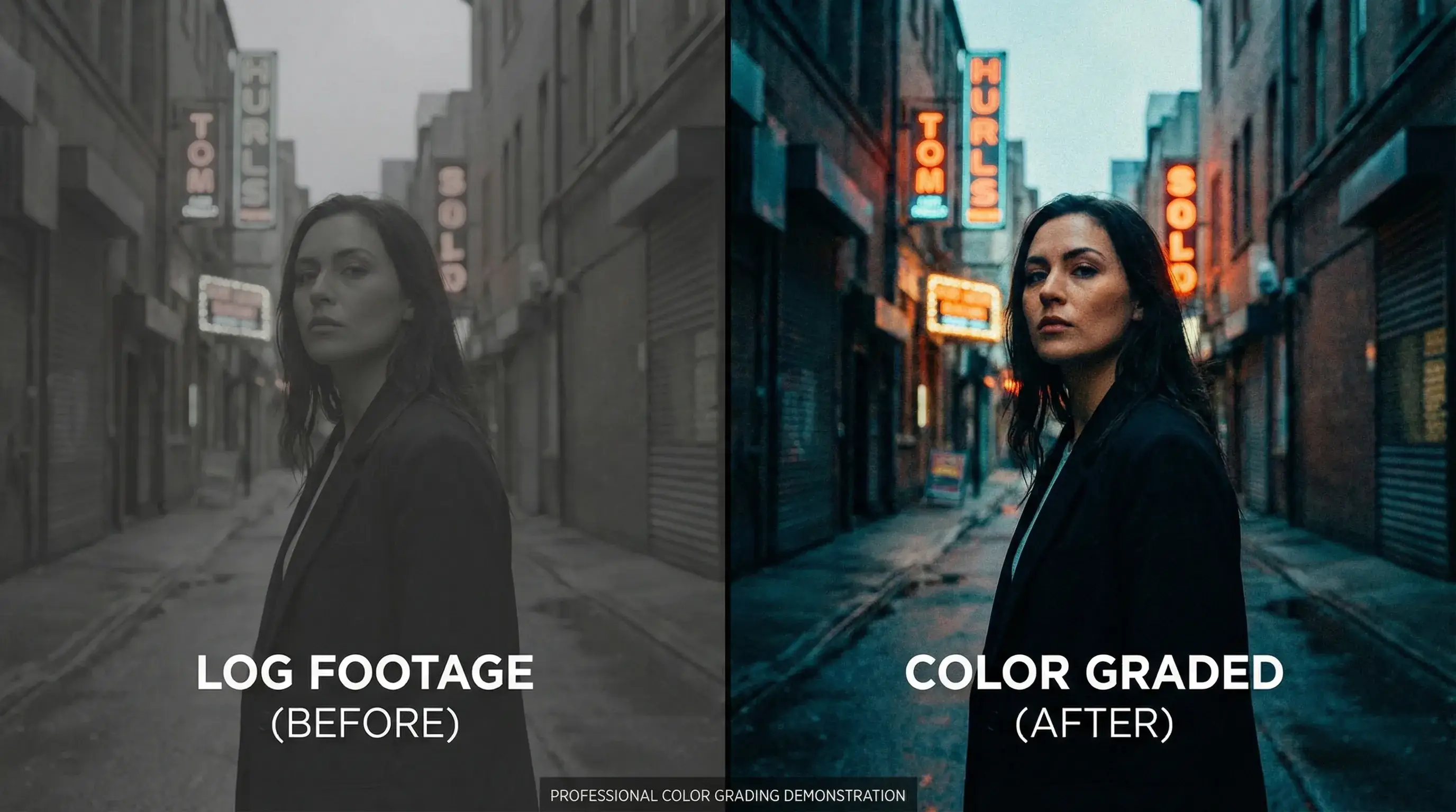 MV视觉志 调色实验室 - LOG素材与调色后效果对比
